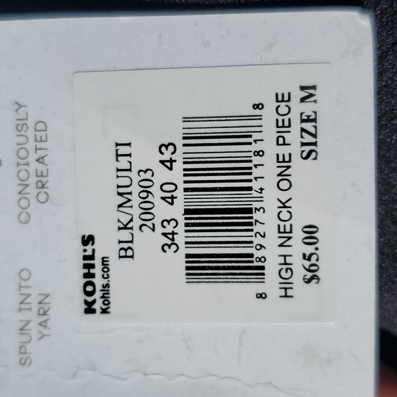 NEW Eco Beach Black Floral High Neck One Piece Swimsuit Size M - Picture 11 of 14